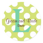 Modern Seaside Wedding Monogram Sticker