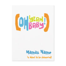 Modern Shower Invites - Oh Yeah Baby! Postcard