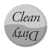 Modern Silver Clean or Dirty Dishes