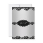 MODERN SILVERBLACK LACE ENGAGEMENT PARTY RSVP