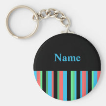 Modern Stripe Name Keychain Template