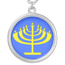 Modern Stylised Menorah for Chanukah Necklaces