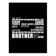 Modern Stylish Best & Greatest Brothers  Qualities Post Cards