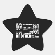 Modern Stylish Best & Greatest Brothers  Qualities Star Stickers