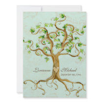 Modern Swirl Tree Roots Leaf Antique Parchment