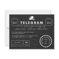 Modern Telegram Card Save the Date Personalized Invitation