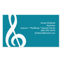 Modern Treble Clef Business Card