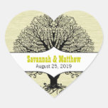 Modern Tree Bright Colours Lime Heart Wedding Seal Stickers