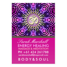 Modern Tribal OM Energy Pink Big Business Card
