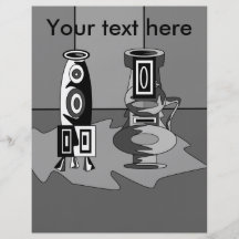 Modern vases in black grey and white full color flyer