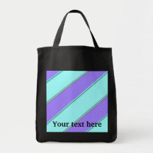Modern violet blue diagonal stripes canvas bag