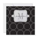 Modern Wedding Invitations Monogram Charcoal Back