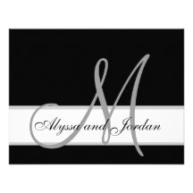Modern Wedding RSVP Card Monogram Names Custom Invites