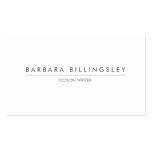 MODERN WHITE BUSINESS CARD FOR AUTHORS & WRITERS