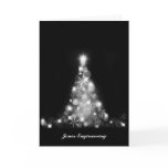 Modern White Christmas Tree Graphic on Black cards