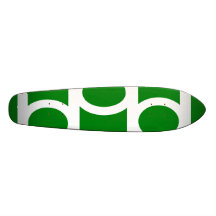 Modern white circles on green background skateboard