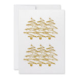 Modern white gold Christmas trees invitations
