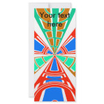 Modern white red blue semi-circle design rack cards