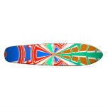 Modern white red blue semi-circle design skateboards