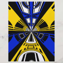 Modern yellow and blue circle pattern flyer