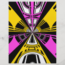 Modern yellow and pink circle pattern full colour flyer