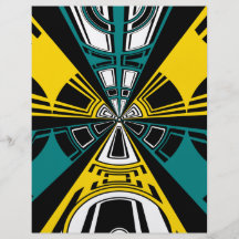 Modern yellow and teal circle design flyer design