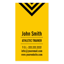 Modern Yellow Athletic Trainer Business Card