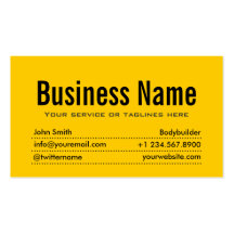 Modern Yellow Bodybuilding Business Card