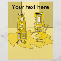 Modern yellow vases flyer design