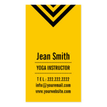 Modern Yellow Yoga instructor Business Card