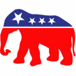 Modernised GOP Elephant Walking Left photo sculptures