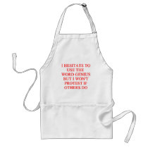 modest genius joke aprons