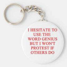 modest genius joke key chains