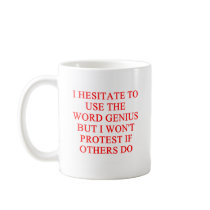 modest genius joke coffee mug