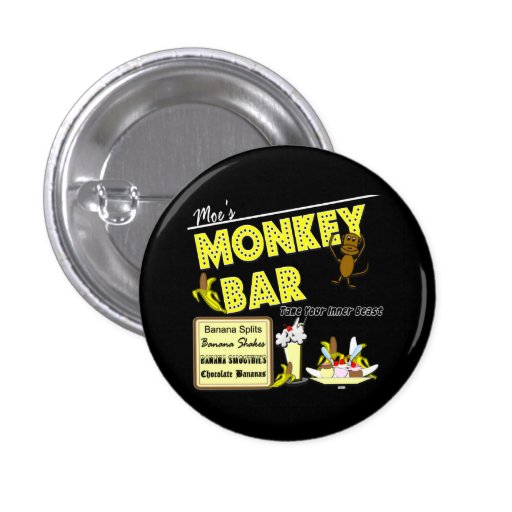 Moe's Monkey Bar Banana Splits Gifts and Apparel Buttons