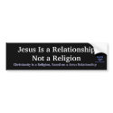 MOFMlogo, Jesus Is a RelationshipNot a Religion... bumper stickers