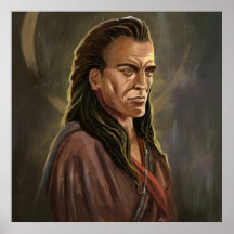 Mohican Warrior Portrait painting poster