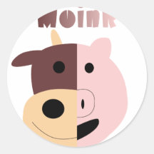Moink: Cartoon cow and pig sticker