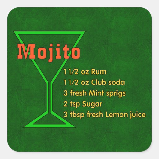 Mojito Square Stickers