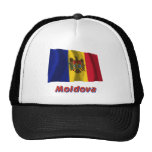 Moldova Waving Flag with Name Hat