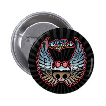 Molly Chrome Bike Pinback Button