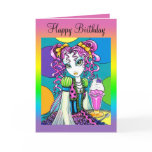 "Molly" Cute Rainbow Soda Shop Fairy Card