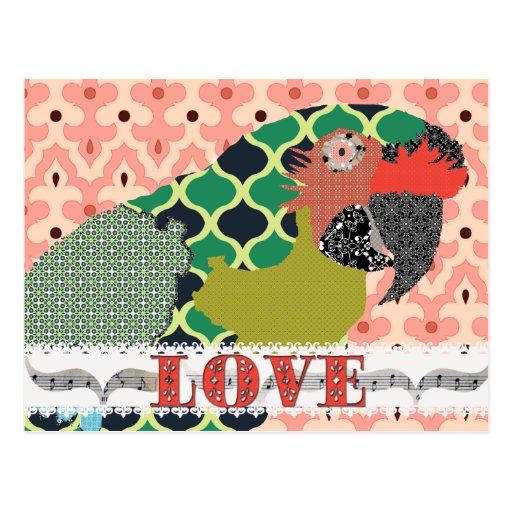 Molly Macaw Love Pink  Postcard