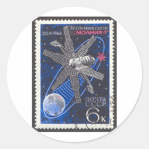 Molniya Communications Satellite Stickers