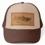 Molokai, 1897, Vintage Hawaii Map hats