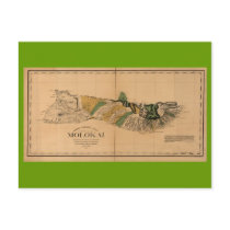 Molokai, 1897, Vintage Hawaii Map Post Card
