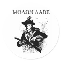 Molon Labe Minuteman Round Sticker