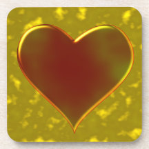 Molten Metal Heart Design Coasters