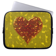 Molten Metal Heart Design Computer Sleeves