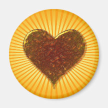 Molten Metal Heart Design Fridge Magnet